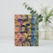 Retro Moderne Delphinium-Blume Postkarte (Stehend Vorderseite)