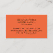 Retro Moderne Drehung Barber Hair Stylist Visitenkarte (Rückseite)