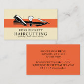 Retro Moderne Drehung Barber Hair Stylist Visitenkarte (Vorne/Hinten)