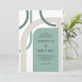 Retro Moderne einfache geometrische Einladung (Stehend Vorderseite)