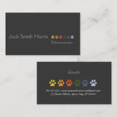 Retro Moderne Elegante Haustiere Beruflich Visitenkarte (Vorne/Hinten)