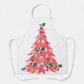 Retro Moderne farbenfrohe, helle Trendy Tree Weihn Schürze (Vorderseite)