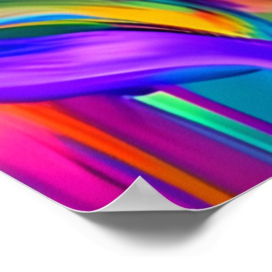 Retro Moderne Frau mit Regenbogenhaar Poster (Ecke)