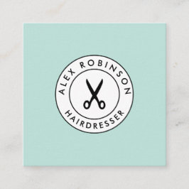 Retro moderne Friseurquadrat-Visitenkarte Quadratische Visitenkarte