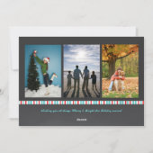 Retro Moderne frohe Weihnachten Rot Aquamarine Fot (Rückseite)