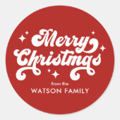 Retro Moderne frohe Weihnachten Runder Aufkleber (Vorderseite)