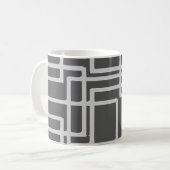Retro moderne geblichene Schiefer-Quadrate auf Kaffeetasse (Vorderseite Links)
