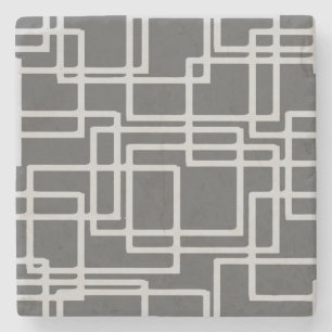 Retro moderne geblichene Schiefer-Quadrate auf Steinuntersetzer