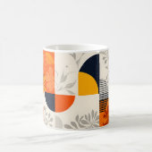 Retro Moderne Geometrie mit Blumenelementen Kaffeetasse (Mittel)