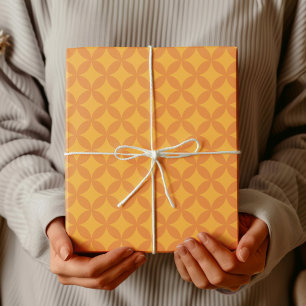 Retro-Moderne Geometrische Orange Sonne im Stil de Geschenkpapier