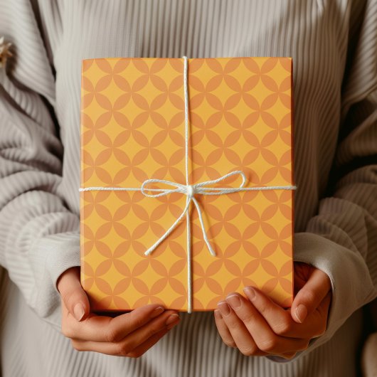 Retro-Moderne Geometrische Orange Sonne im Stil de Geschenkpapier