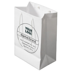 Retro-moderne Geschäft- oder Marken-Kontaktinforma Mittlere Geschenktüte