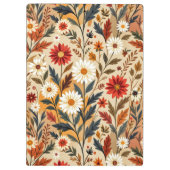 Retro-Moderne Herbstblumen Klemmbrett (Rückseite)