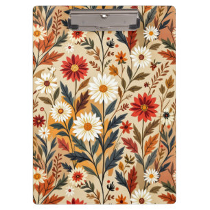 Retro-Moderne Herbstblumen Klemmbrett