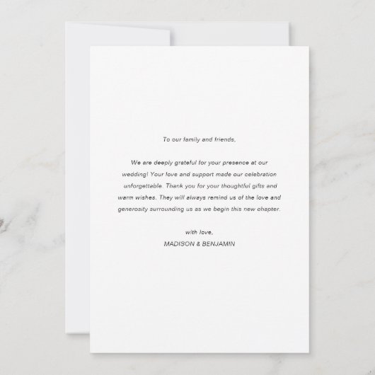 Retro Moderne Hochzeit Dankeskarte (Rückseite)