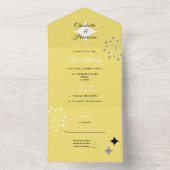 Retro Moderne Hochzeit des Mittelalters All In One Einladung (Innen Boden)