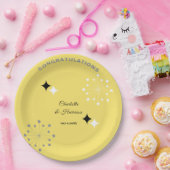 Retro Moderne Hochzeit des Mittelalters Pappteller (Party)