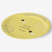 Retro Moderne Hochzeit des Mittelalters Pappteller (Schrägansicht)