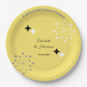 Retro Moderne Hochzeit des Mittelalters Pappteller (Vorderseite)