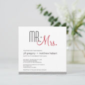 Retro Moderne Hochzeit Einladung (Stehend Vorderseite)