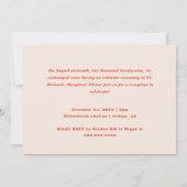 Retro Moderne Hochzeitsempfehlung Einladung (Rückseite)