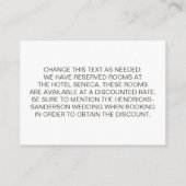 Retro Moderne Hochzeitsunterkünfte Begleitkarte (Rückseite)