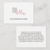 Retro Moderne Hochzeitsunterkünfte Begleitkarte (Vorne/Hinten)