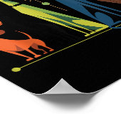 Retro Moderne Hunde 50er 60er Style Poster (Ecke)