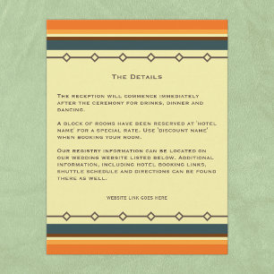 Retro Moderne Inspirierte Hochzeit Mitte des Jahrh Begleitkarte