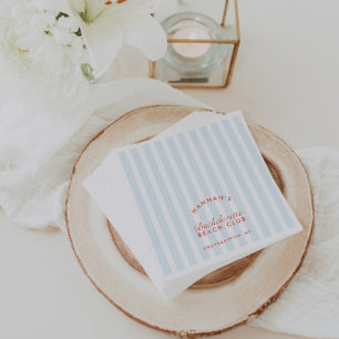 Retro Moderne Junggesellinnenabschied Blau Papier Serviette