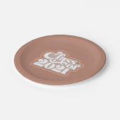 Retro Moderne Klasse von 2021 Pappteller (Schrägansicht)