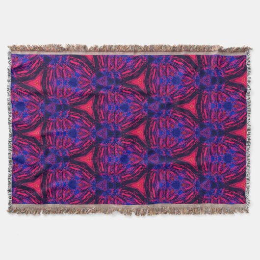Retro-Moderne Magenta-Electric-Bloom-Wurfdecke Decke (Vorderseite)
