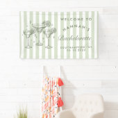 Retro Moderne Margaritas und Matrimone Striped Bac Banner (Insitu)