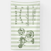 Retro Moderne Margaritas und Matrimone Striped Bac Banner (Vertikal)