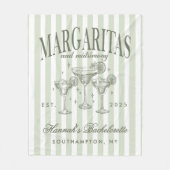 Retro Moderne Margaritas und Matrimone Striped Bac Fleecedecke (Vorderseite)