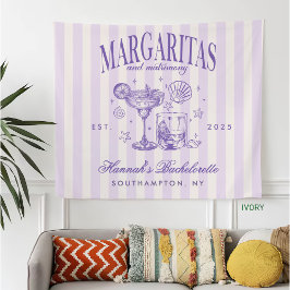 Retro Moderne Margaritas und Matrimone Striped Bac Fleecedecke