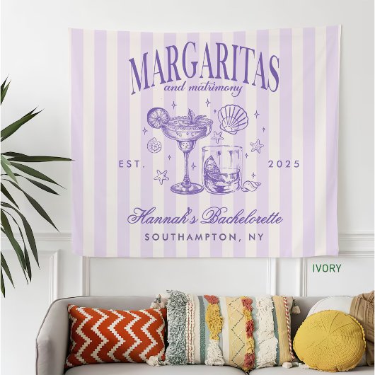 Retro Moderne Margaritas und Matrimone Striped Bac Fleecedecke