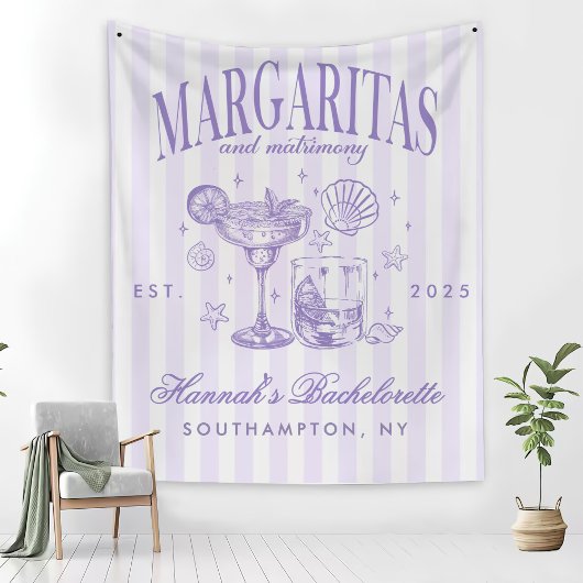 Retro Moderne Margaritas und Matrimone Striped Bac Fleecedecke