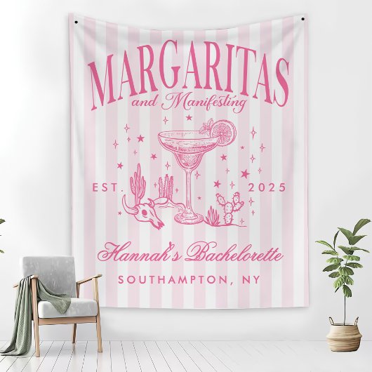 Retro Moderne Margaritas und Matrimone Striped Bac Fleecedecke