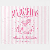 Retro Moderne Margaritas und Matrimone Striped Bac Fleecedecke (Vorderseite (Horizontal))