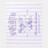 Retro Moderne Margaritas und Matrimone Striped Bac Fleecedecke (Vorderseite)