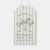 Retro Moderne Margaritas und Matrimone Striped Bac Geschenkanhänger (Vorderseite)