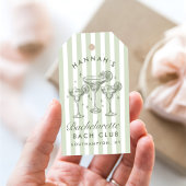 Retro Moderne Margaritas und Matrimone Striped Bac Geschenkanhänger