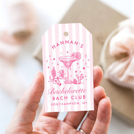 Retro Moderne Margaritas und Matrimone Striped Bac Geschenkanhänger