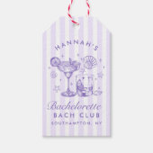 Retro Moderne Margaritas und Matrimone Striped Bac Geschenkanhänger (Vorderseite)