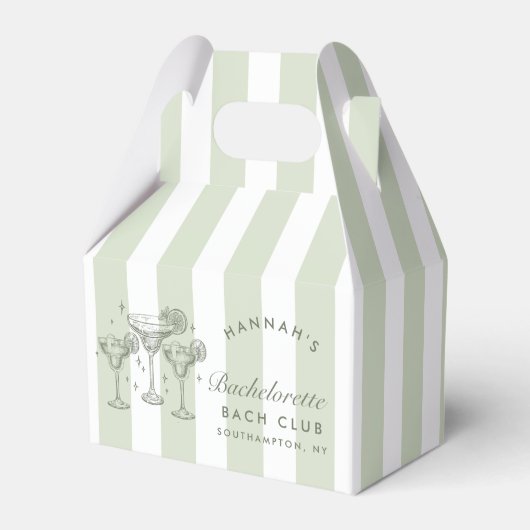 Retro Moderne Margaritas und Matrimone Striped Bac Geschenkschachtel (Vorderseite)