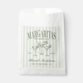 Retro Moderne Margaritas und Matrimone Striped Bac Geschenktütchen (Vorderseite)
