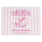 Retro Moderne Margaritas und Matrimone Striped Bac Große Geschenktüte (Vorderseite)