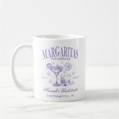 Retro Moderne Margaritas und Matrimone Striped Bac Kaffeetasse (Links)