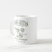 Retro Moderne Margaritas und Matrimone Striped Bac Kaffeetasse (Vorderseite Links)